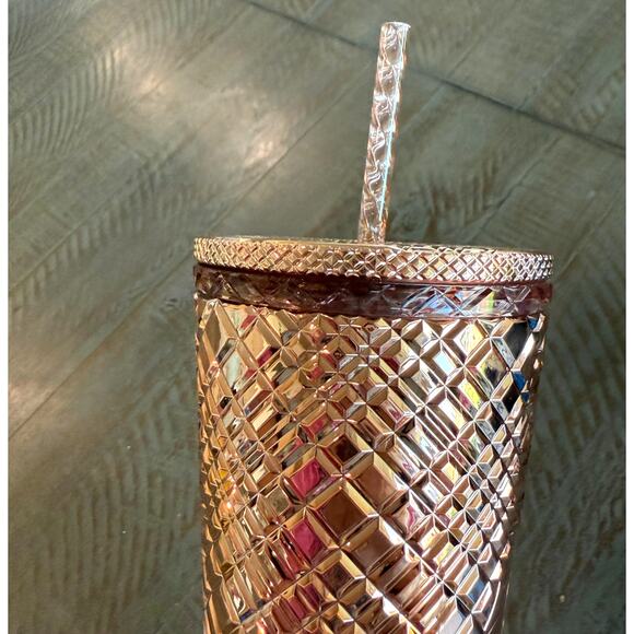 New Starbucks 2023 Winter Holiday Jeweled 24oz Tumbler Cold Cup - Rose Gold - Picture 6 of 6